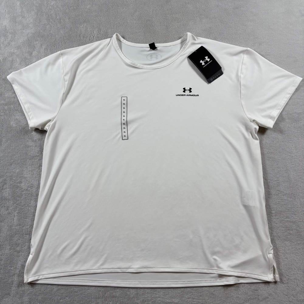 Under Armour Rush Vanish Energy 2.0 T-Shirt Womens XL White 4-Way Stretch Loose